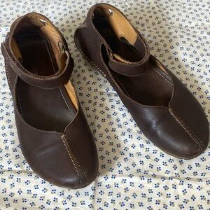 Brown Italian Leather Mary Jane shoes